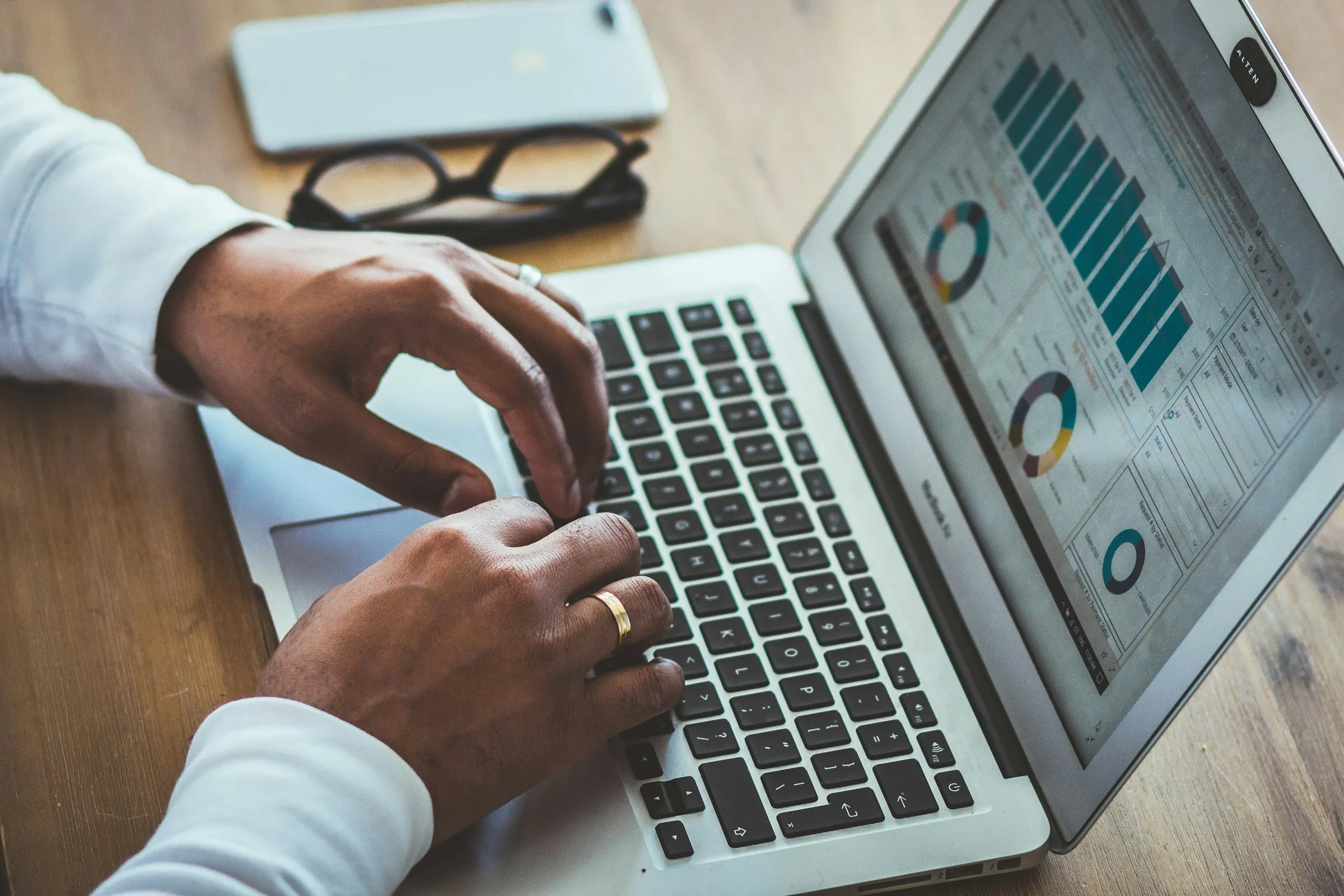 Small business owner reviewing their website performance